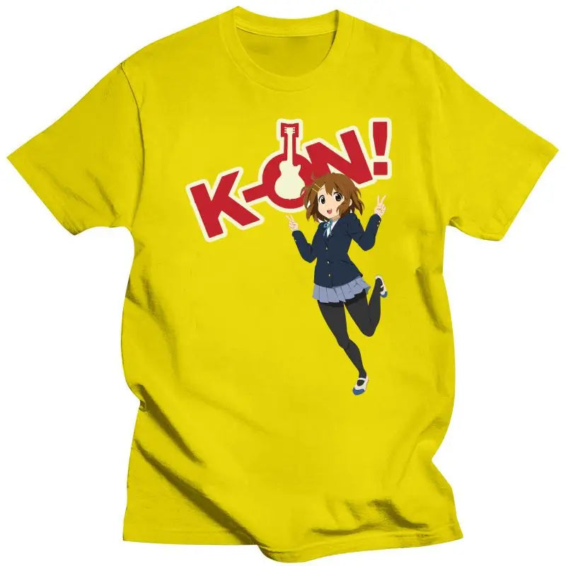 K-On! Yui Hirasawa T-Shirts - Crewneck Pure Cotton Tees - Yellow / XXXL - T-Shirts - Shirts & Tops - 8 - 2024