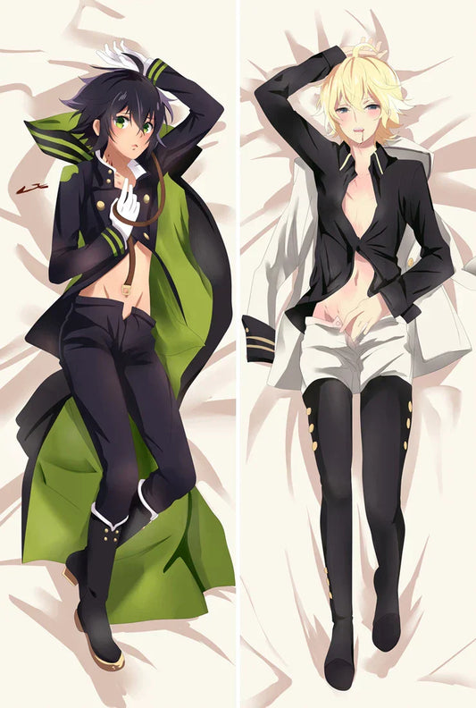 Seraph of The End Dakimakura - Yuichiro Shinoa Yoichi Anime Cushion Cover - Blue / 34x100cm Peach Skin - Anime