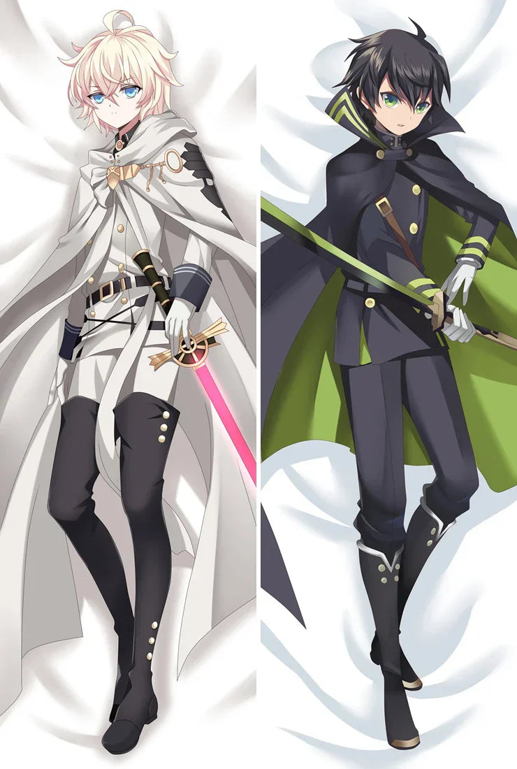 Seraph of The End Dakimakura - Yuichiro Shinoa Yoichi Anime Cushion Cover - black / 34x100cm Peach Skin - Anime