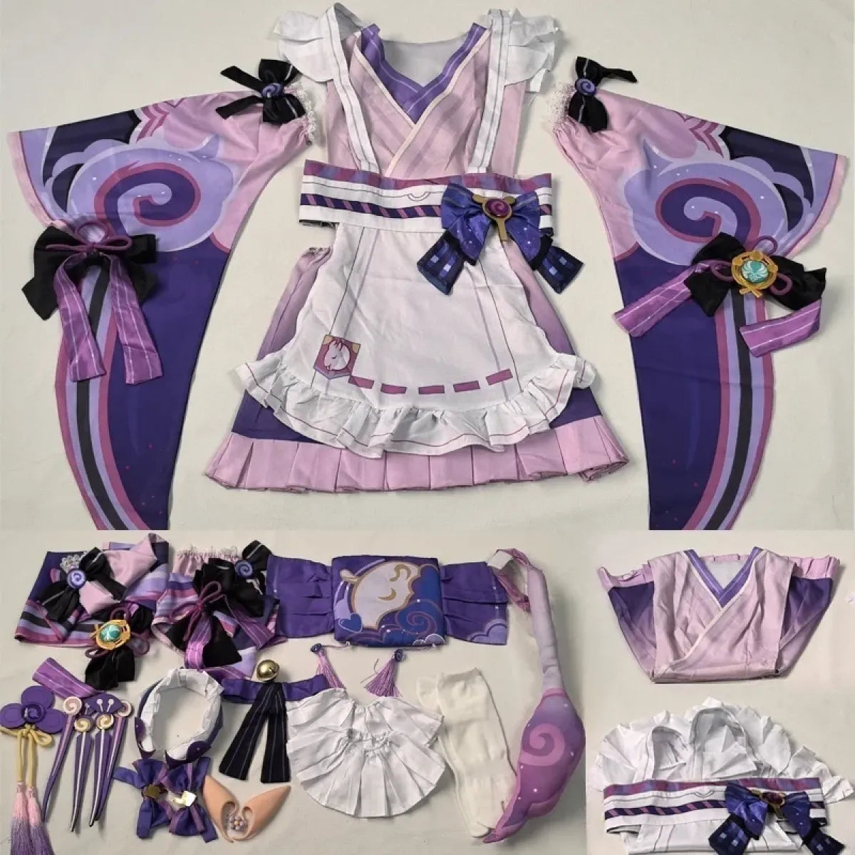 Genshin Yumemizuki Cosplay Kimono – Kawaii Fantasy Dress Set - All Dresses - Sets - 4