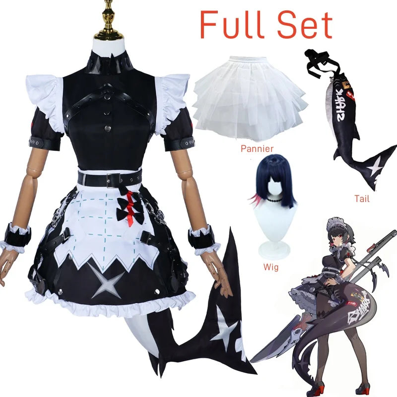 Ellen Joe Cosplay Costume – Zenless Zone Zero Maid Dress with Wig - S / Full Set - All Dresses - Costumes - 2024 - 14