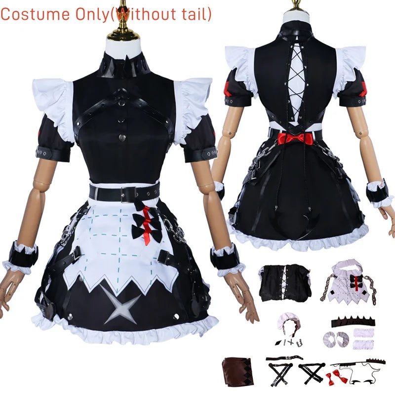 Ellen Joe Cosplay Costume – Zenless Zone Zero Maid Dress with Wig - S / Costume only - All Dresses - Costumes - 2024