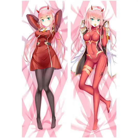 DARLING in the FRANXX Zero Two - 3D Double Sided Dakimakura Pillowcase - Black / 40x120cm Peach Skin - Dakimakura