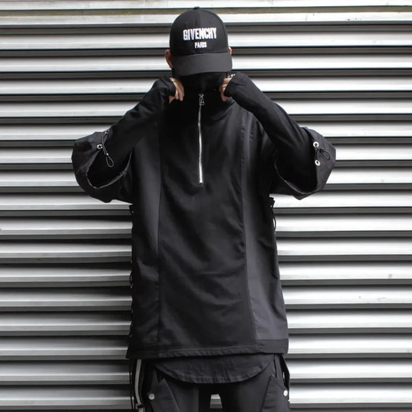 Techwear Zip Turtleneck Sweatshirt - T-Shirts - Men’s Jacket - 1