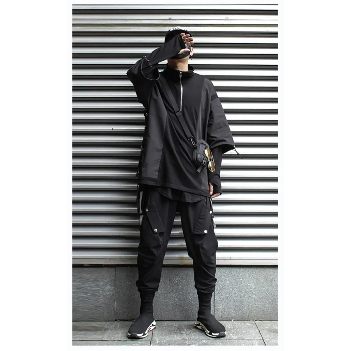 Techwear Zip Turtleneck Sweatshirt - T-Shirts - Men’s Jacket - 11