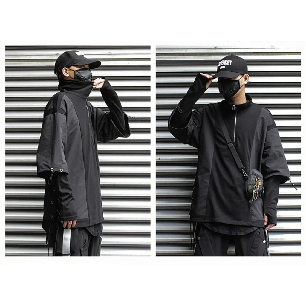 Techwear Zip Turtleneck Sweatshirt - T-Shirts - Men’s Jacket - 12