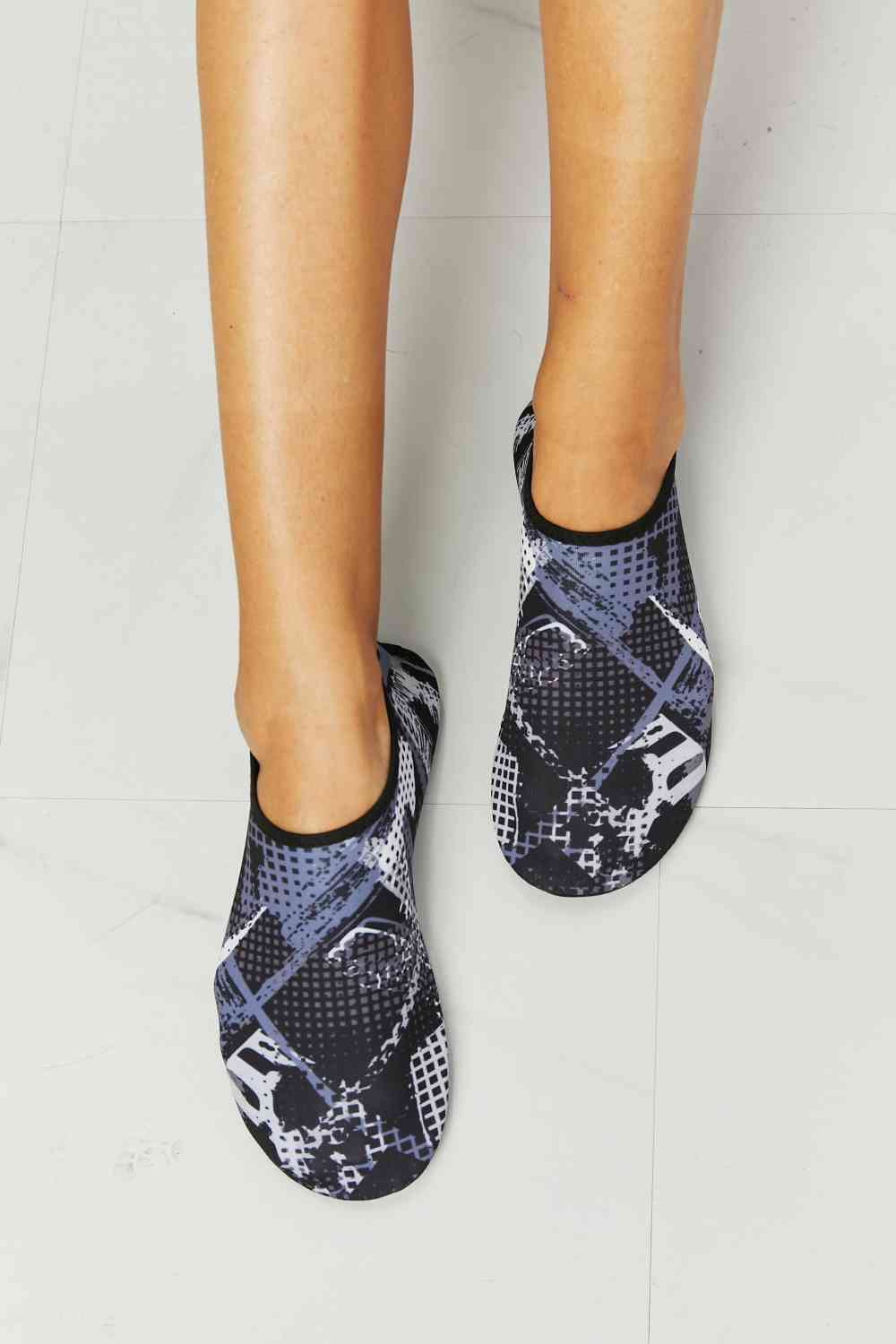 On The Shore Water Shoes in Black Pattern - Kawaii Stop - Aqua Footwear, Beach Adventures, Beach Days, Black Design, Comfortable Shoes, Durable Materials, Kayaking, Melody, Outdoor Activities, Printed Pattern, Rubber Sole, Safety First, Ship from USA, Slip-Resistant, Swimming, US Sizing, Water Protection, Water Shoes, Wet Surfaces