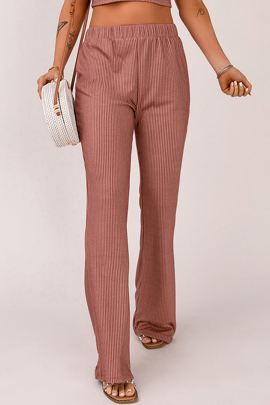 Pinstripe Wide Leg Pants - Kawaii Stop - Capris, Chic Styling, Classic Style, Comfortable Fit, Effortless Elegance, Elastic Waist, Elegant Silhouette, Fashionista Must-Have, Modern Comfort, Pants, Pinstripe Pattern, Ship From Overseas, Sophisticated Charm, SYNZ, Timeless Appeal, Versatile Wardrobe, Wide Leg Pants, Women's Clothing