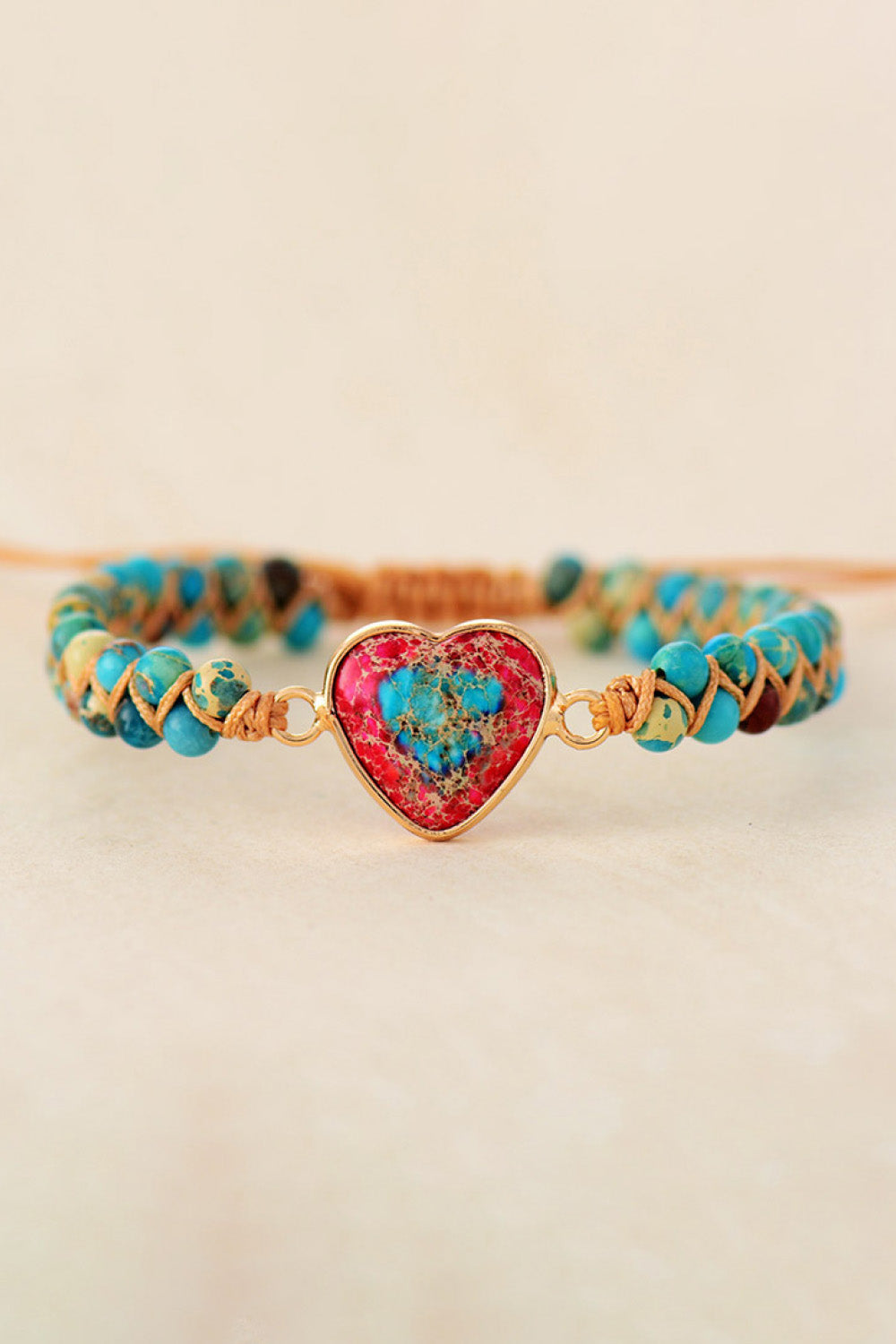 Handmade Heart Shape Natural Stone Bracelet - Light Blue / One Size - Women’s Jewelry - Bracelets - 5 - 2024