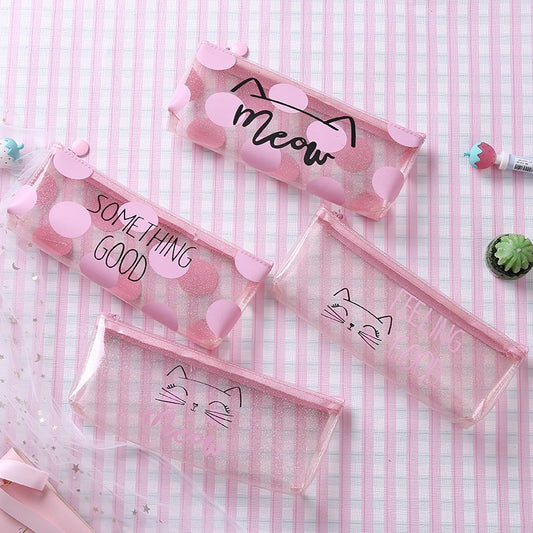 Transparent Cat Pencil Cases - Kawaii Stop - Kawaii Shop