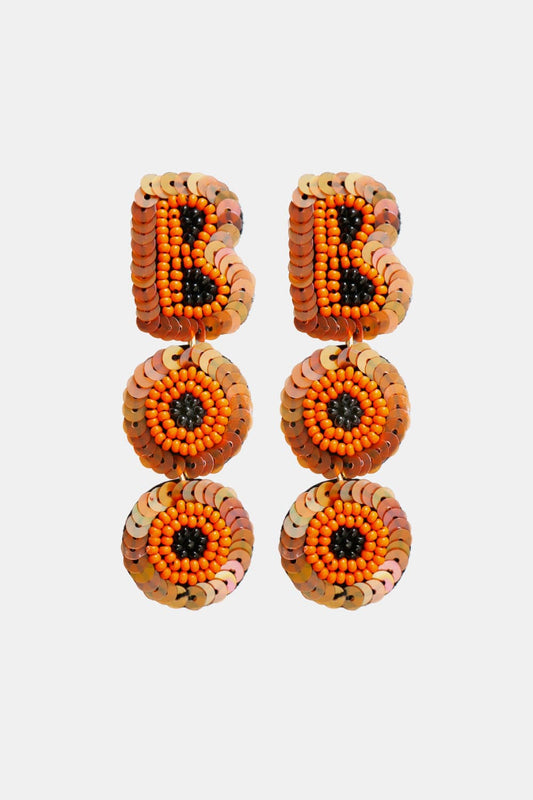 BOO Beaded Dangle Earrings - Kawaii Stop - Beaded Earrings, Bombom Fashion, Chic Accessories, Dangle Earrings, JM, Modern Style, Ship From Overseas, Shipping Delay 09/29/2023 - 10/04/2023, Women's Fashion