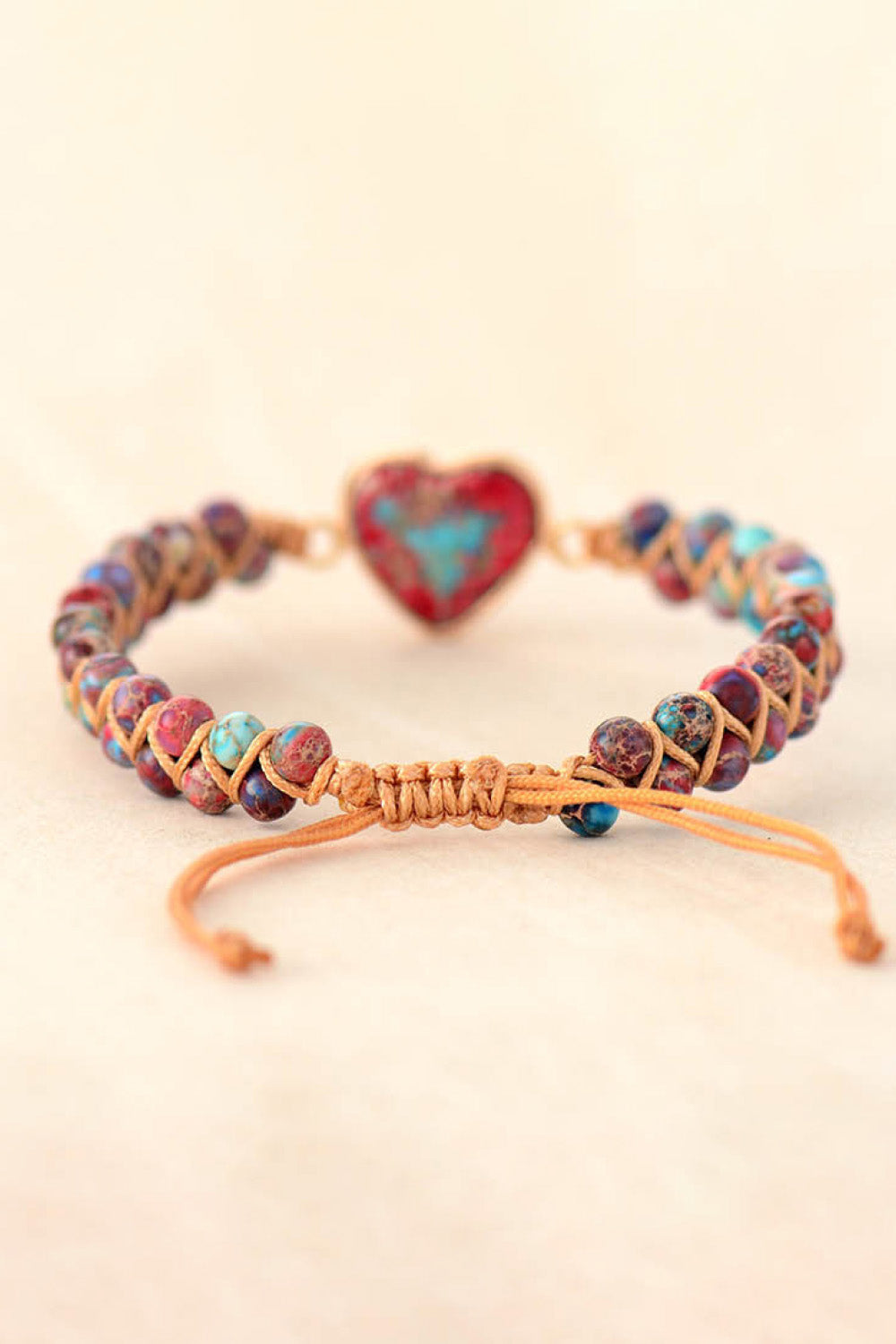 Handmade Heart Shape Natural Stone Bracelet - Women’s Jewelry - Bracelets - 3 - 2024
