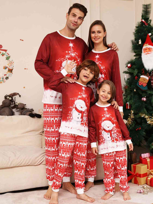 Full Size Snowman Top and Pants Set - Kawaii Stop - Basic Two-Piece, Christmas, Christmas Style, Comfortable Fit, Cozy Ensemble, Festive Attire, Festive Fashion, Holiday Loungewear, Holiday Outfit, Lounge in Style, Playful Design, Seasonal Cheer, Ship From Overseas, Snowman Set, Women's Clothing, Z.Y@