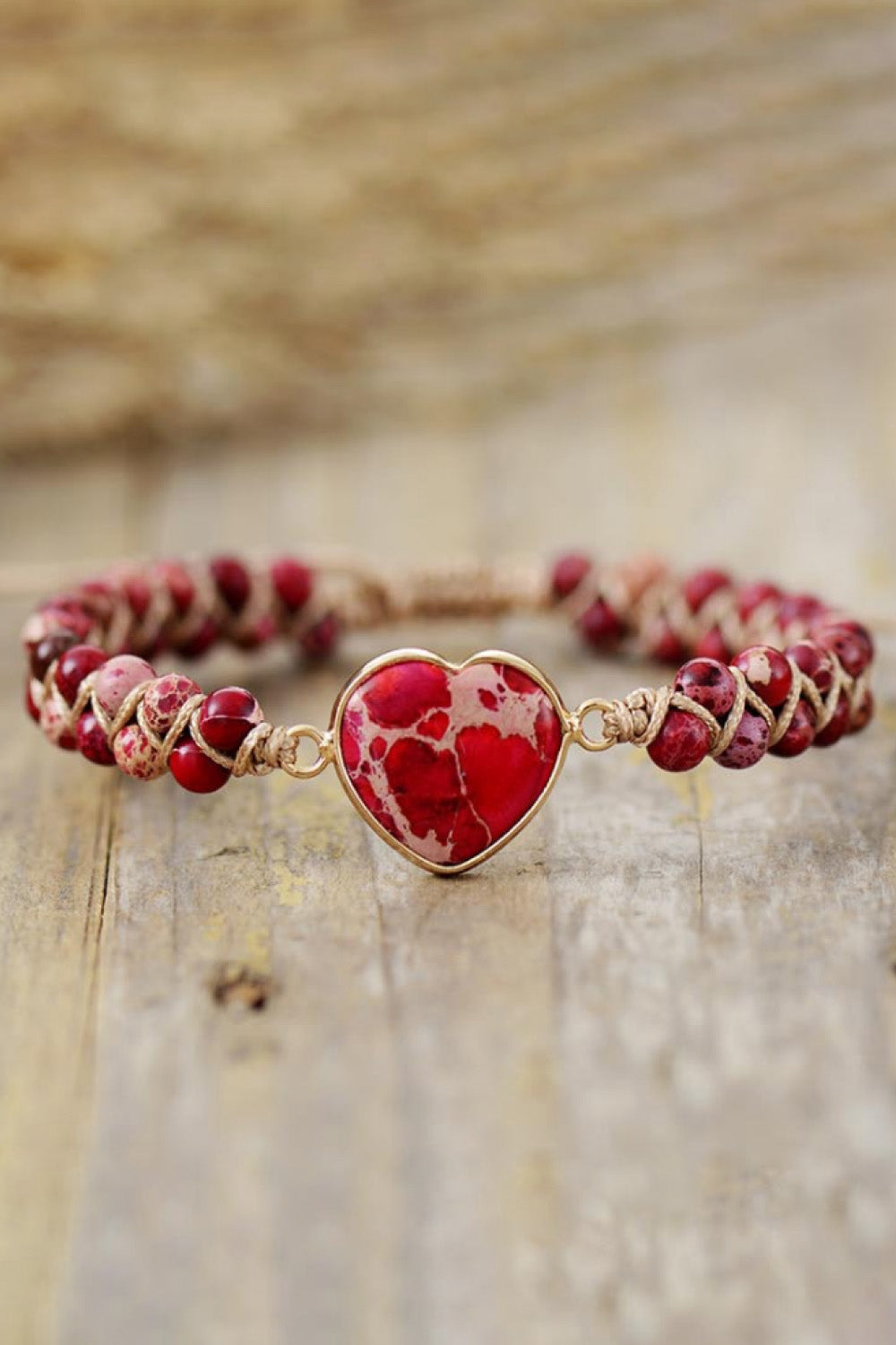 Handmade Heart Shape Natural Stone Bracelet - Women’s Jewelry - Bracelets - 4 - 2024