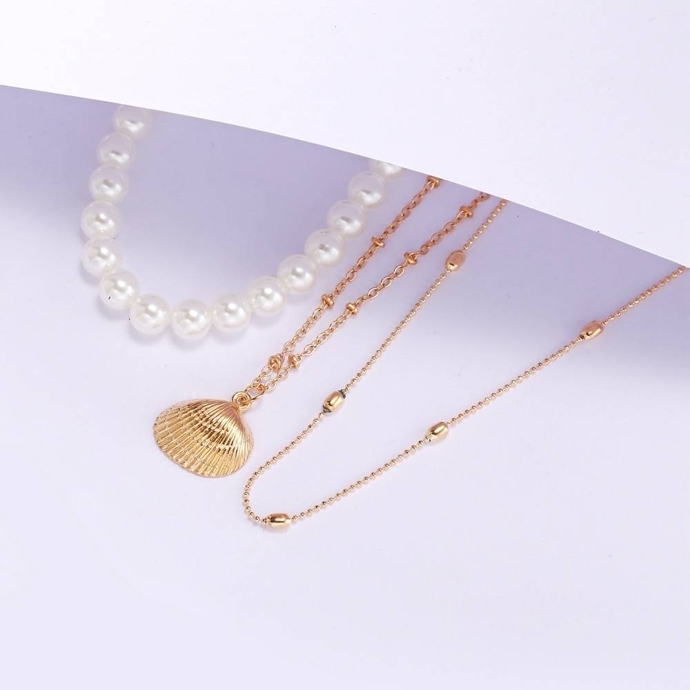 Multi-Layer Pearl Necklace - Kawaii Stop - Beauty, Cute, Fashion, Harajuku, Japanese, Jewelry, Kawaii, Korean, Link Chain, Necklace, Necklaces, Streetwear, Women's Jewelry, Zinc Alloy