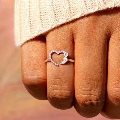 Heart Shape 925 Sterling Silver Ring - Kawaii Stop - 925 Sterling Silver, Accessories, Glamorous Look, Heart-Shaped Zircon, Imported, Jewelry, Ring, Romantic Design, Ship From Overseas, Size Range, Sparkle and Elegance, Stylish, Women's Fashion, Y@S@X