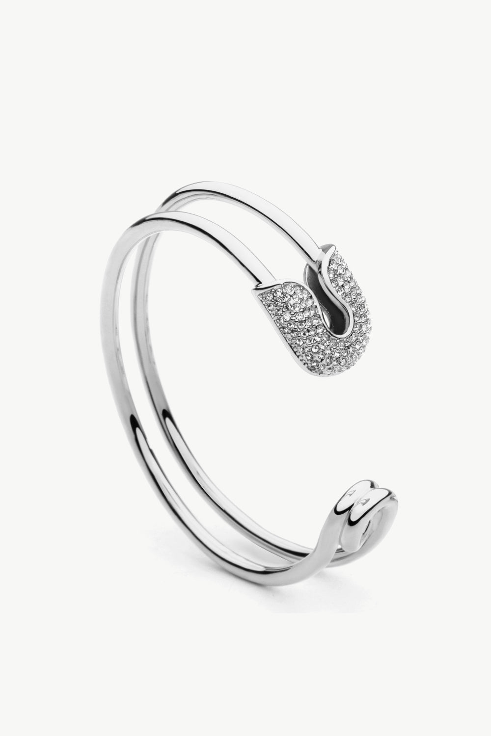 Rhinestone Double Hoop Bracelet - Silver / One Size - Women’s Jewelry - Bracelets - 4 - 2024