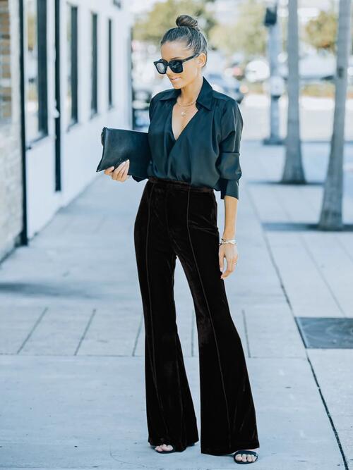 High Waist Flare Pants - Kawaii Stop - Chic Look, Classic Style, Comfortable, Confidence Boost, Easy Care, Everyday Elegance, Fashion Forward, Flare Pants, High Waist, Opaque, Perfect Fit, Ship From Overseas, Soft Fabric, Stretchy, Timeless, Versatile, Women's Fashion, Y@R