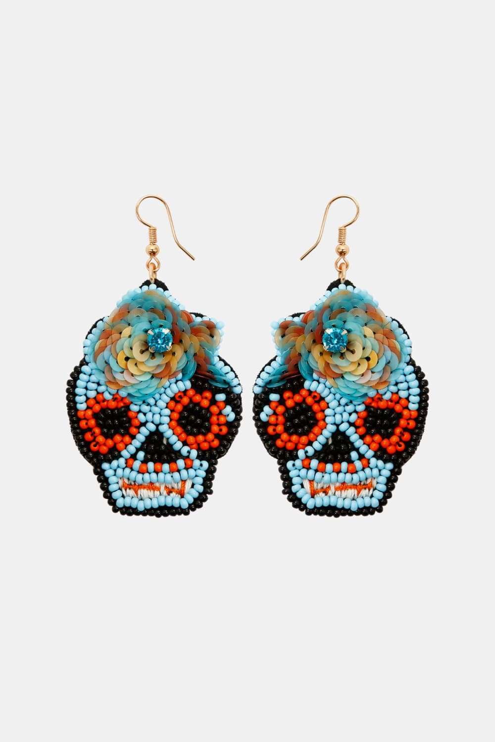 Copper Beaded Detail Dangle Earrings - Blue / One Size - Women’s Jewelry - Earrings - 7 - 2024