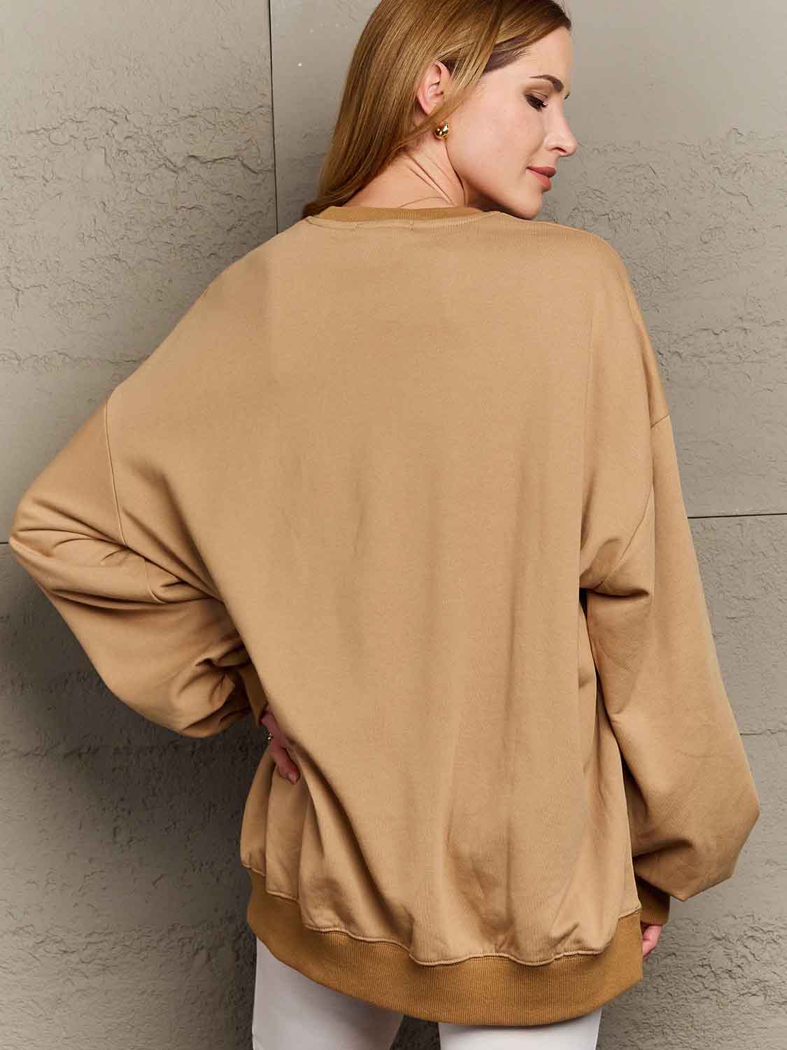 Simply Love Full Size Dropped Shoulder Sweatshirt - Kawaii Stop - Kawaii Shop