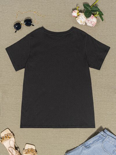 Round Neck Short Sleeve T-Shirt - Kawaii Stop - Comfortable Fit, Confidence Booster, Early Spring Collection, Effortless Fashion, Everyday Style, Fashion Forward, L@W@K, Opaque Material, Round Neck Style, Ship From Overseas, Shipping delay February 6 - February 16, Short Sleeve T-Shirt, Timeless Look, Versatile T-Shirt, Wardrobe Essential, Women's Fashion