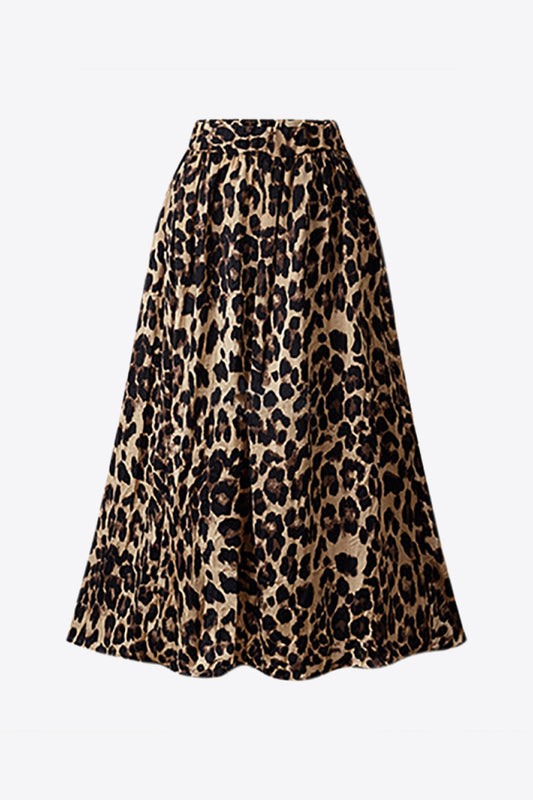 Plus Size Leopard Print Midi Skirt - Kawaii Stop - Adventurous Fashion, Casual and Chic, Comfortable Fit, Effortless Elegance, Everyday Chic, JR, Leopard Print, Midi Skirt, Plus Size Fit, Ship From Overseas, Shipping Delay 09/29/2023 - 10/01/2023, Skirt, Skirts
