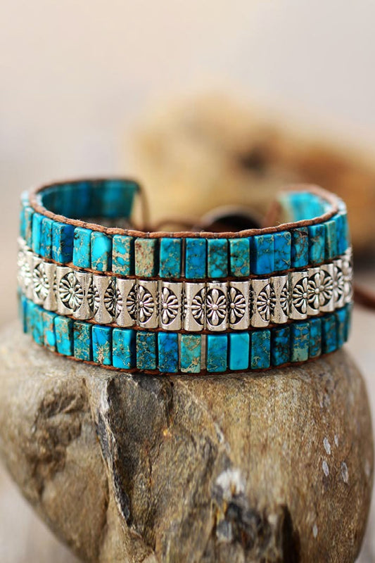 Handmade Triple Layer Natural Stone Bracelet - Green / One Size - Women’s Jewelry - Bracelets - 1 - 2024