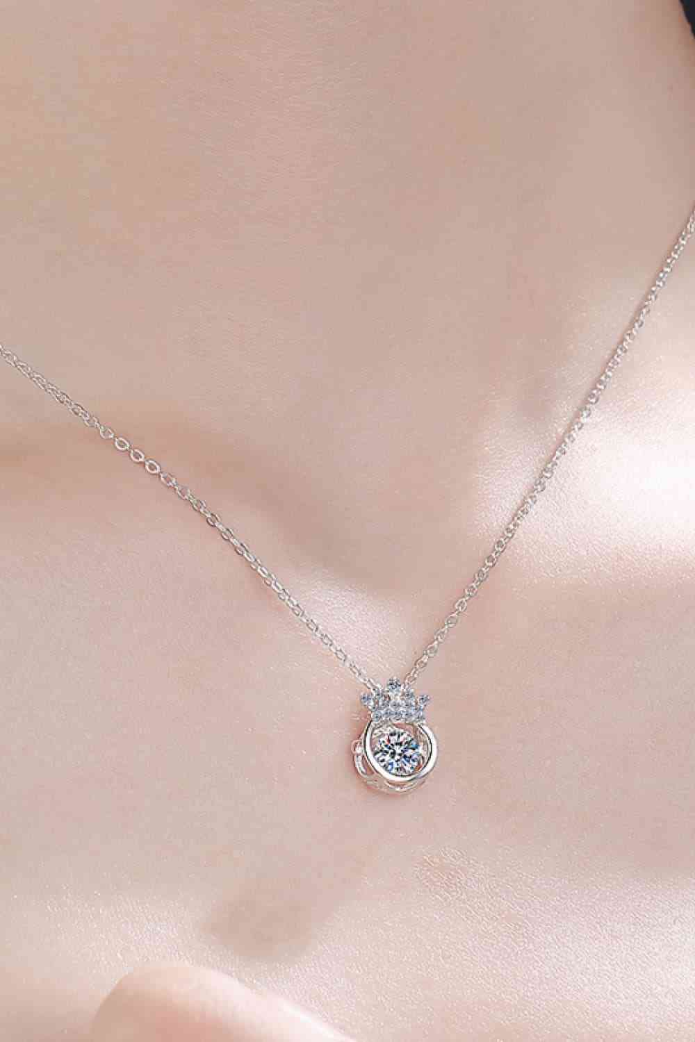 Moissanite 925 Sterling Silver Necklace - Kawaii Stop - 925 Sterling Silver, Christmas, DY-N, Elegant Jewelry, Fashion Statement, Graceful Pendant, Luxury Accessories, Moissanite Necklace, Rhodium-Plated, Ship From Overseas, Sophisticated Necklace, Timeless Elegance, Versatile Necklace, Zircon Accent