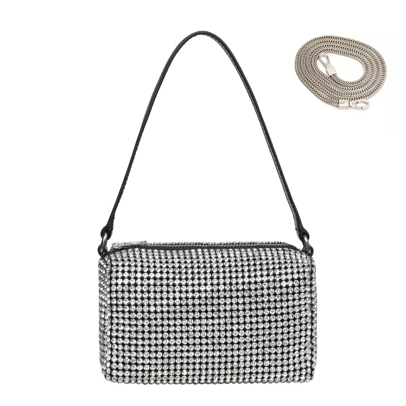 Rhinestone-Encrusted Handbag - Women Bags & Wallets - Pants - 4 - 2024