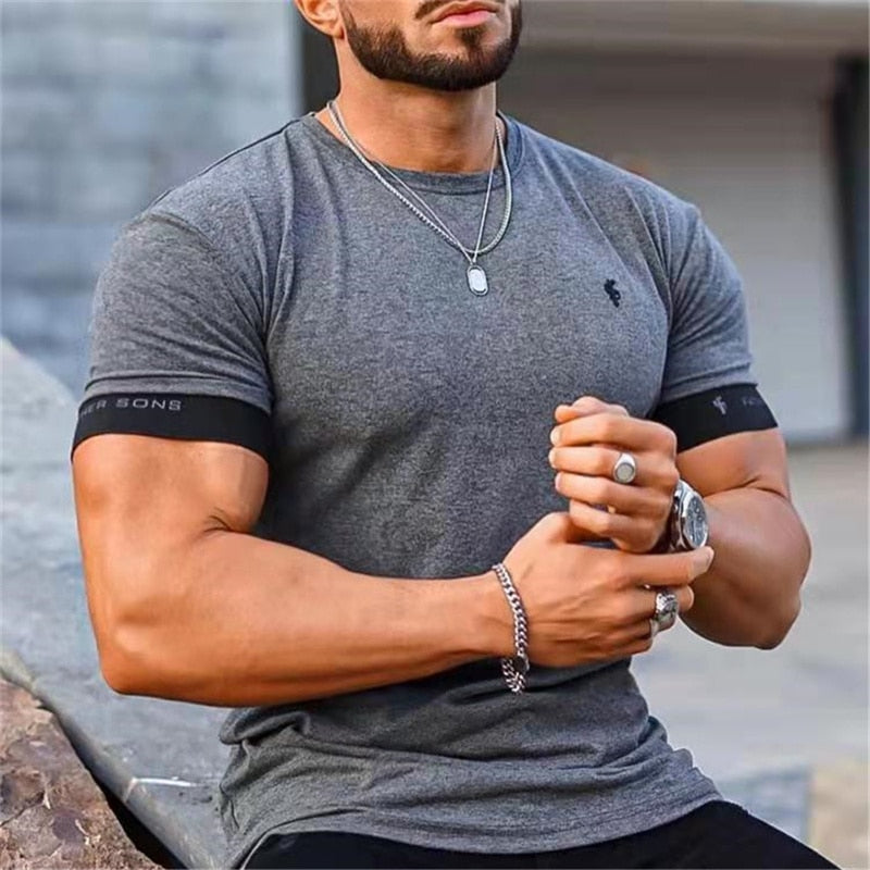 Casual Slim Fit T-Shirt for Men - Kawaii Stop - Bodybuilding, Casual, Clothing, Fitness, Gym, Male, Men, Men's Clothing &amp; Accessories, Men's T-Shirts, Men's Tops &amp; Tees, Short Sleeve, Slim, Summer, T Shirt, Tee, Tops, Workout