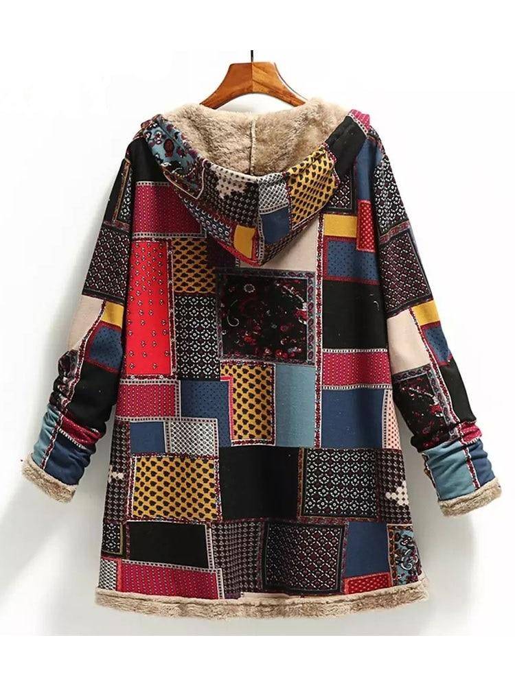 Loose Fit Outwear Coat - Kawaii Stop - Coat, Coats, Fleece, For, Hooded, Jacket, Jackets, Jackets &amp; Coats, Ladies, Long, Loose, Outwear, Pocket, Printing, Thick, Vintage, Warm, Winter, with, Women, Women's Clothing &amp; Accessories