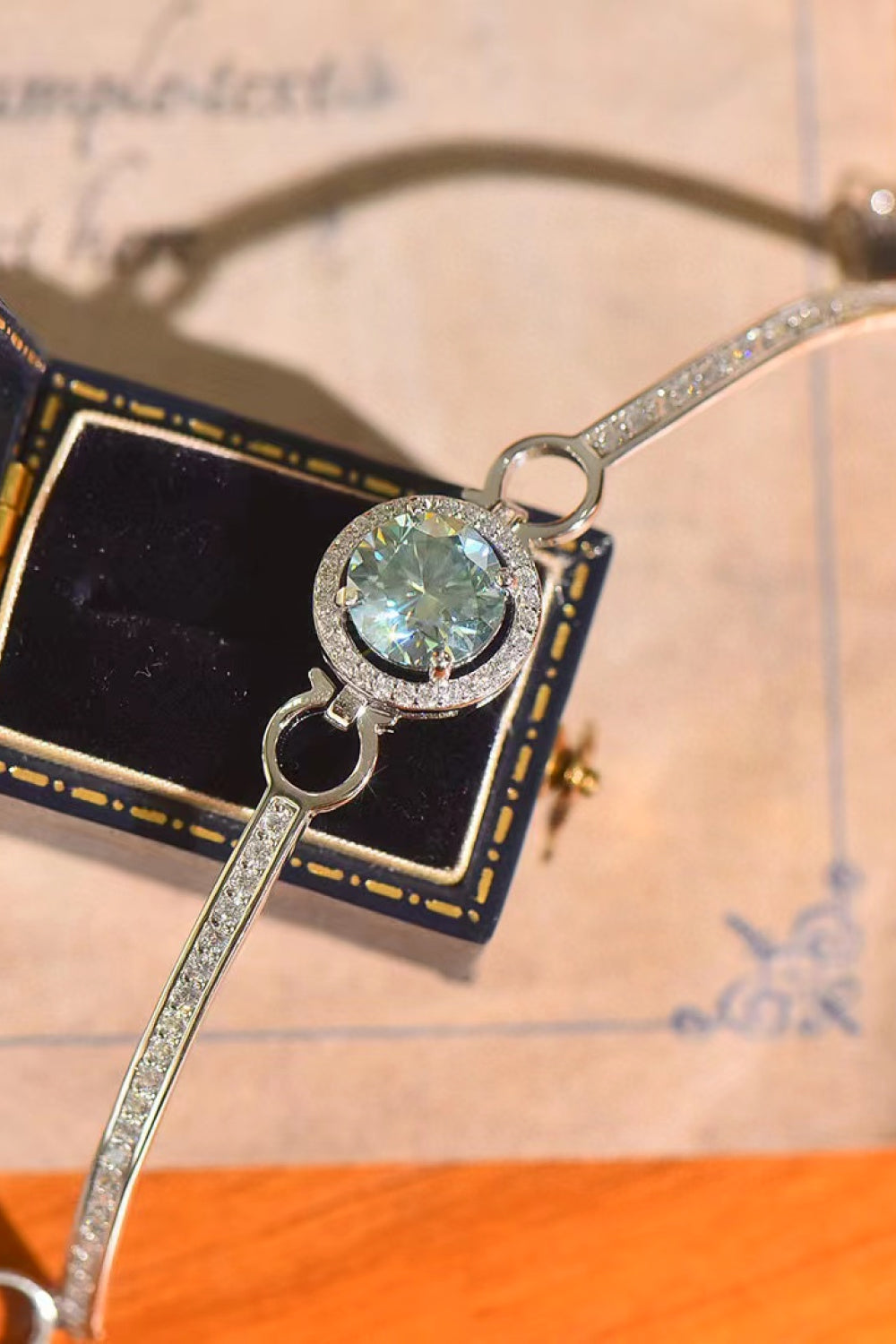 2 Carat Moissanite Platinum-Plated Bracelet - Green / One Size - Women’s Jewelry - Bracelets - 2 - 2024
