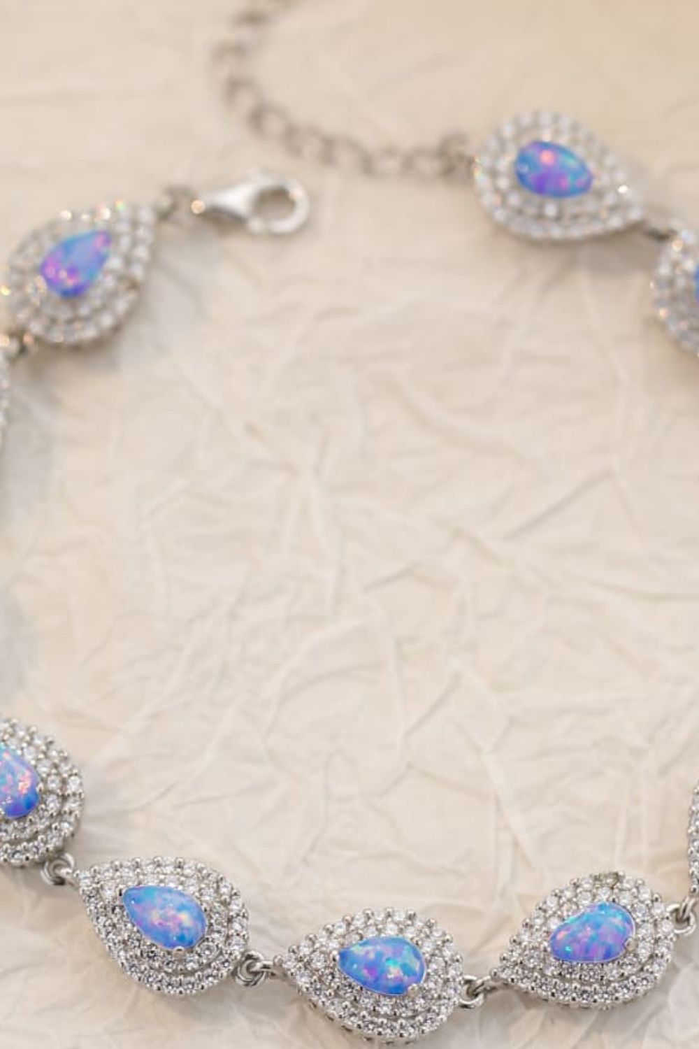 925 Sterling Silver Opal Bracelet - Kawaii Stop - Bracelet, Bracelets, CHAMSS, Imported, Modern Style, Opal Gemstone, Platinum-Plated, Ship From Overseas, Shipping Delay 09/29/2023 - 10/04/2023, Sterling Silver Bracelet