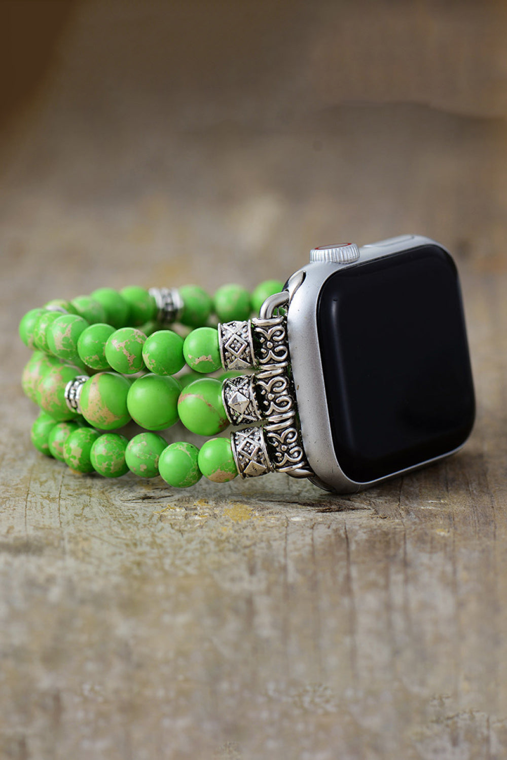Synthetic Imperial Jasper Beaded Watchband Bracelet - Women’s Jewelry - Watch Bands - 4 - 2024