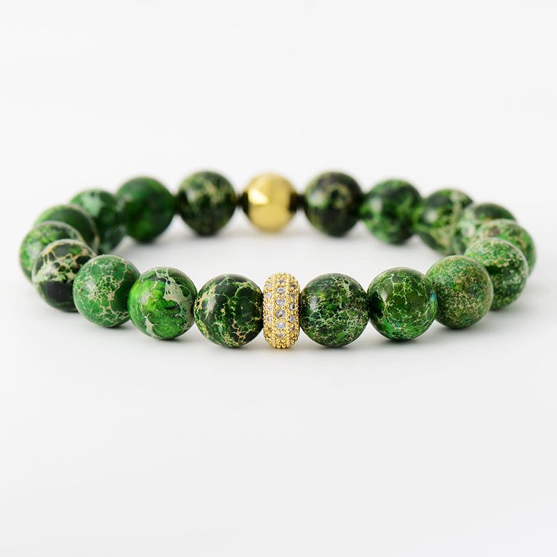 Natural Stone Beaded Bracelet - Green / One Size - Women’s Jewelry - Bracelets - 5 - 2024