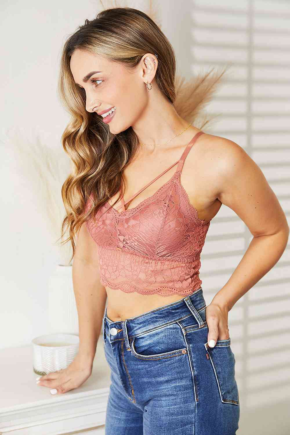 Crisscross Front Lace Bralette - Kawaii Stop - Allure, Bold Fashion, Captivating, Confidence, Empowerment, Enhance Your Beauty, Everyday Elegance, Intricate Lace, JadyK, Lace Bralette, Light Support, Make a Statement, Provocative Detailing, Sensual Fashion, Ship from USA, Standalone Statement, Sultry and Stylish Look, Sultry Style