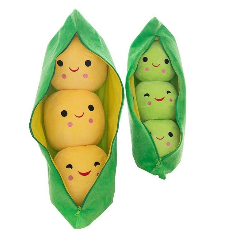 Peas In A Pod Plushies - Kawaii Stop - 25CM, Baby, Boys, Children, Cute, Doll, Gift, Girls, High, Kawaii, Kids, Pea, Pea-Shaped, Pillow, Plant, Plush, Plushies, Quality, Stuffed, Toy, Toys