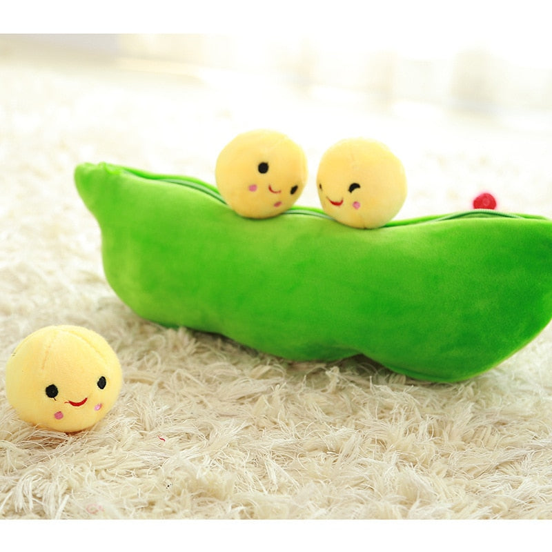 Peas In A Pod Plushies - Kawaii Stop - 25CM, Baby, Boys, Children, Cute, Doll, Gift, Girls, High, Kawaii, Kids, Pea, Pea-Shaped, Pillow, Plant, Plush, Plushies, Quality, Stuffed, Toy, Toys