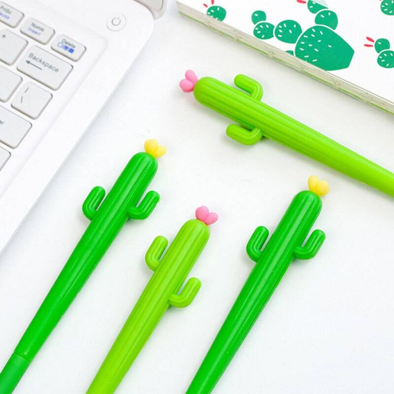 2X Cactus Love Gel Pen - Kawaii Stop - 0.5mm, Black Ink, Cactus, Gel Pen, Gift, Kids, Love, Office, Pen, Pens &amp; Pencils, Rollerball, School, Stationary &amp; More, Stationery, Student, Supply