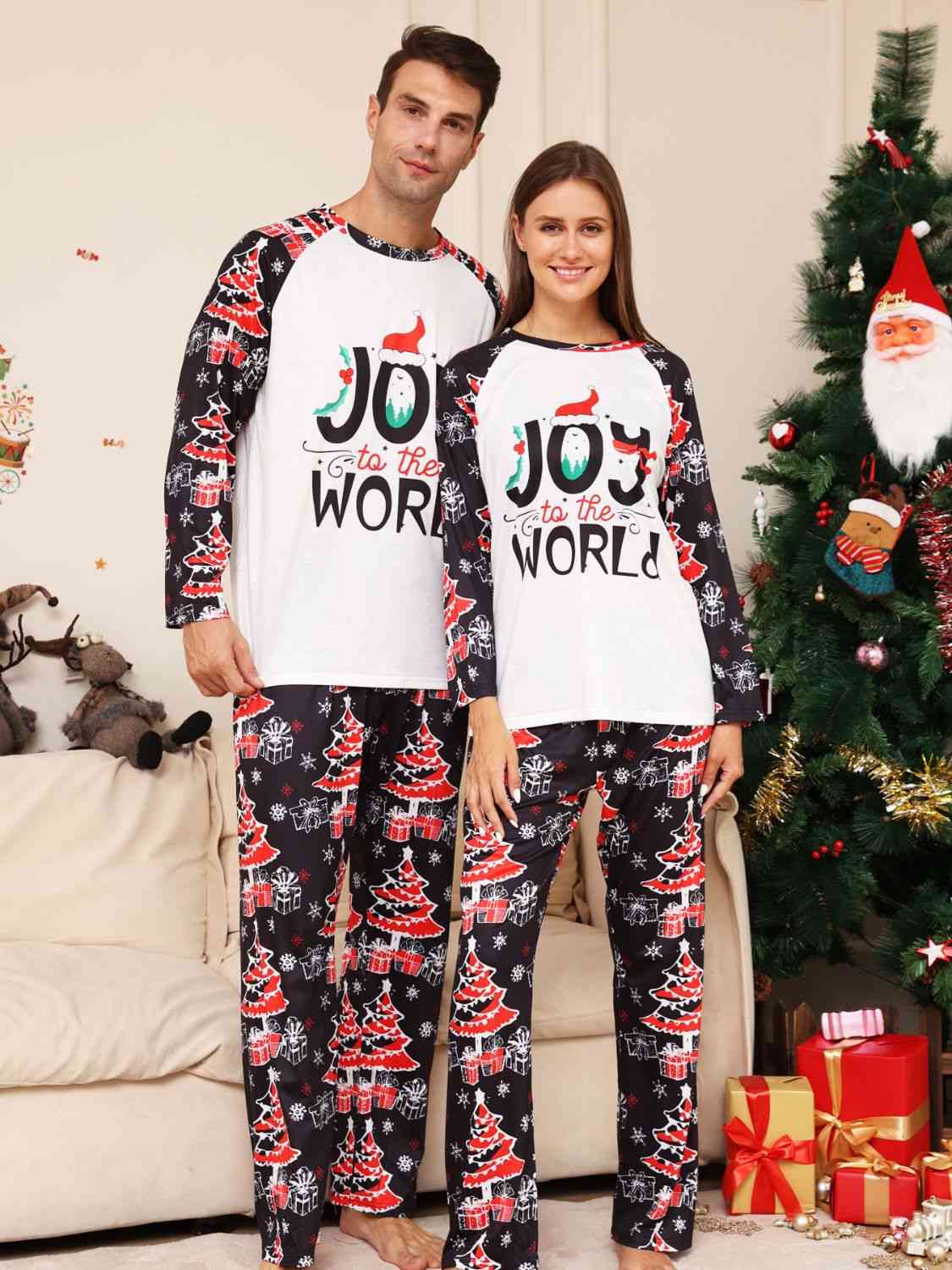 Full Size JOY TO THE WORLD Graphic Two-Piece Set - Kawaii Stop - Celebrate in Style, Christmas, Christmas Outfit, Christmas Spirit, Comfortable Wear, Complete Holiday Look, Easy Care, Festive Accessories, Festive Attire, Festive Fashion, Holiday Gathering, Holiday Style, Holiday Wardrobe, Joyful Attire, Must-Have Set, Plus Size Options, Polyester Blend, Seasonal Vibes, Ship From Overseas, Spandex, Stylish Celebration, Two-Piece Set, Z.Y@