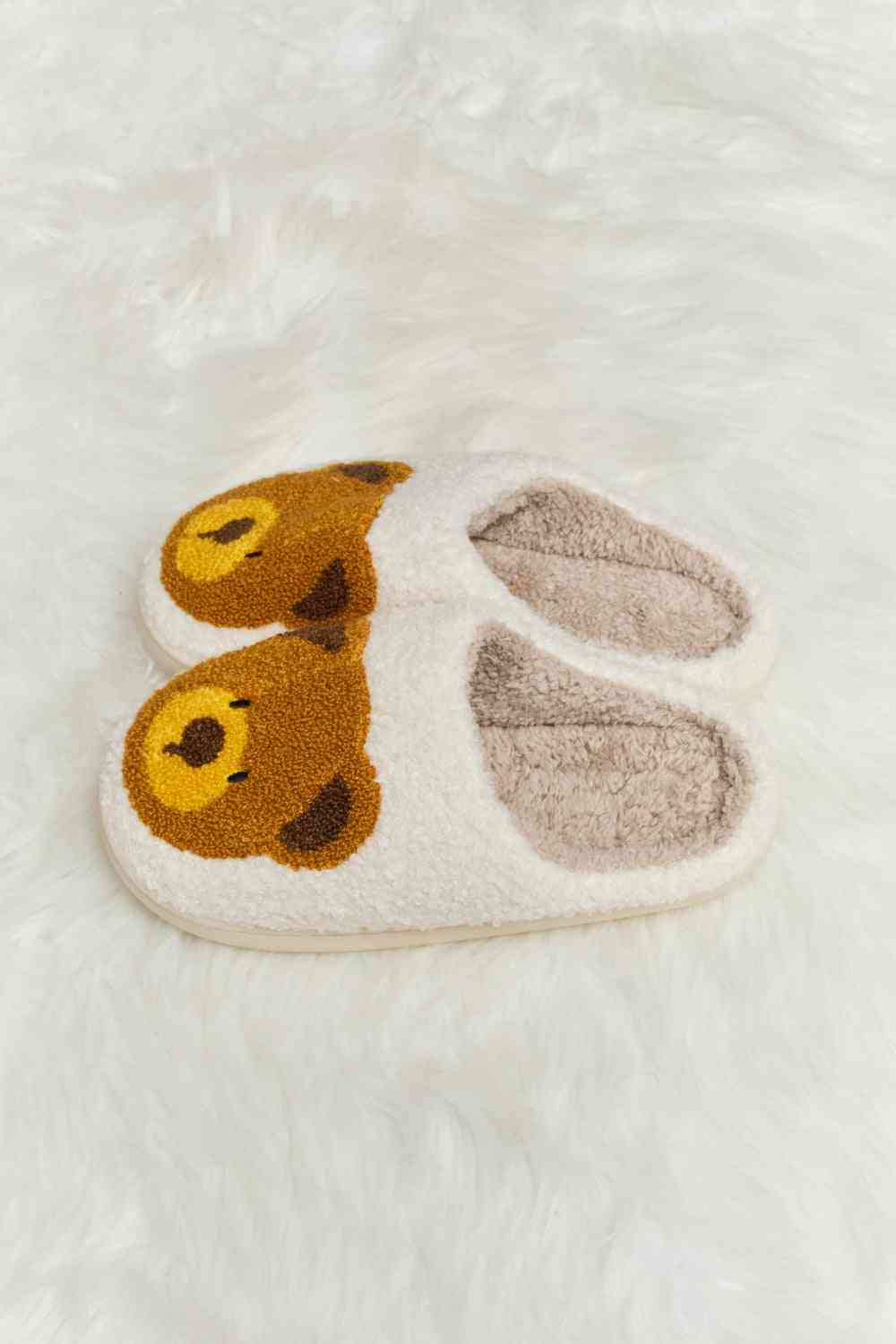 Teddy Bear Print Plush Slide Slippers - Kawaii Stop - Casual Style, Cozy Comfort, Cute Indoor Wear, Gift Idea, Melody, Plush Slippers, Relaxation Essential, Ship from USA, Slip-On Slippers, Teddy Bear Print, Ultra-Soft Material, Winter Must-Have