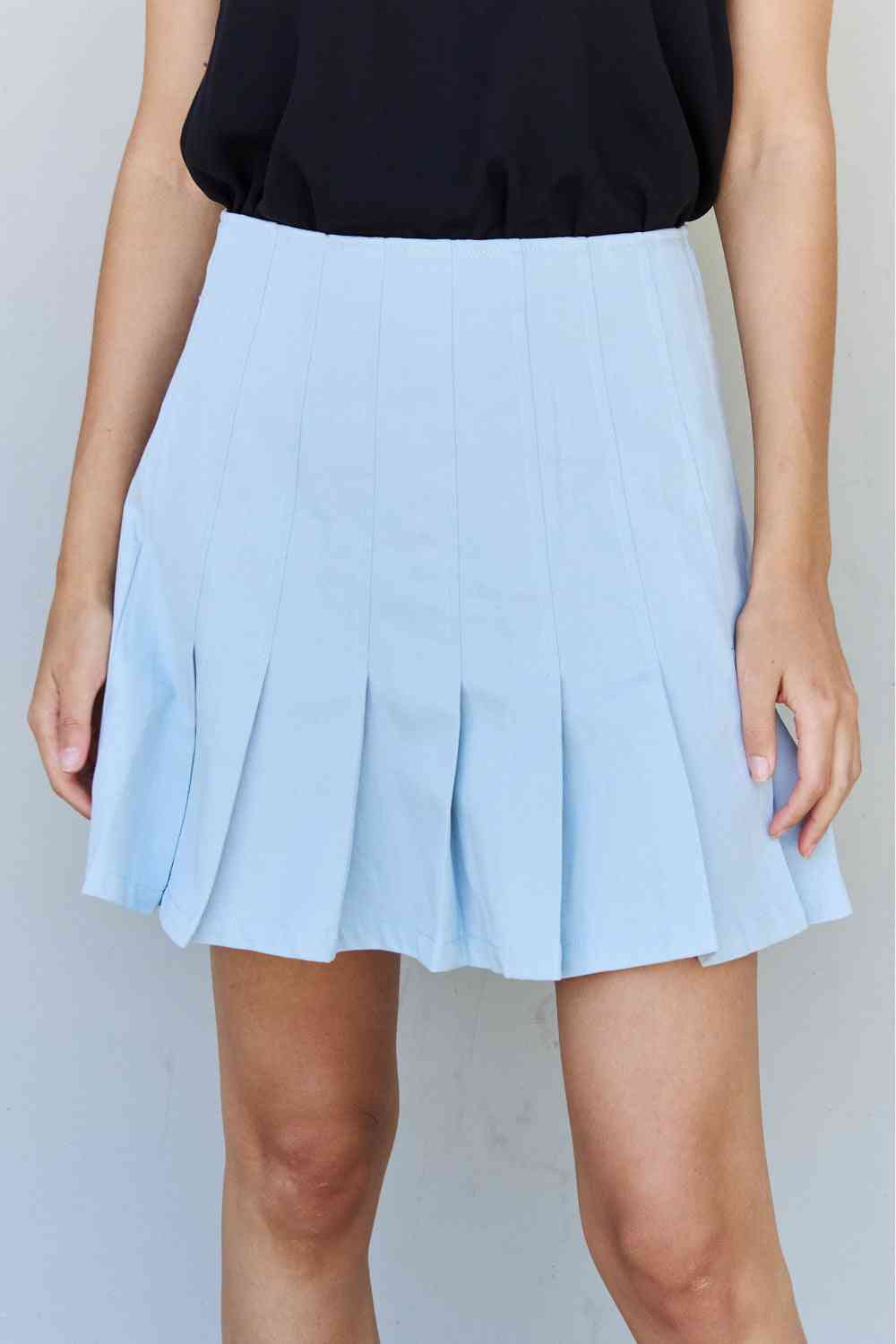 Only Mine Pleated Mini Tennis Skirt in Faded Blue