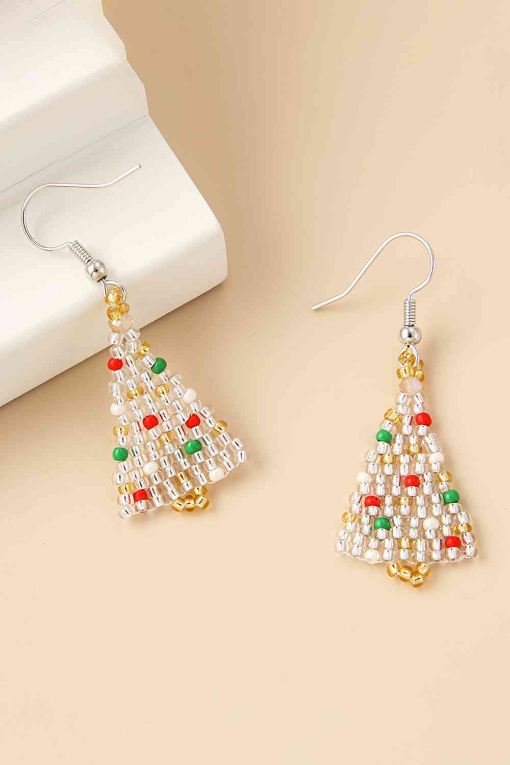 Beaded Christmas Tree Earrings - Kawaii Stop - Beaded accessories, Christmas, Christmas earrings, Christmas fashion, Christmas party, Festive outfit, Gift ideas, Glamorous earrings, Holiday jewelry, Holiday season, Party-ready earrings, Seasonal bling, Ship From Overseas, Sparkling earrings, Statement jewelry, Unique Christmas gifts, Y.Q@Jew