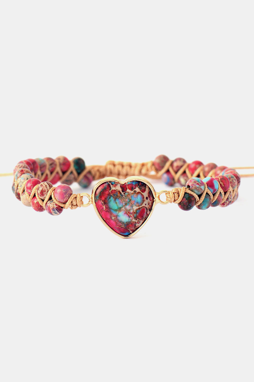 Handmade Heart Shape Natural Stone Bracelet - Women’s Jewelry - Bracelets - 4 - 2024