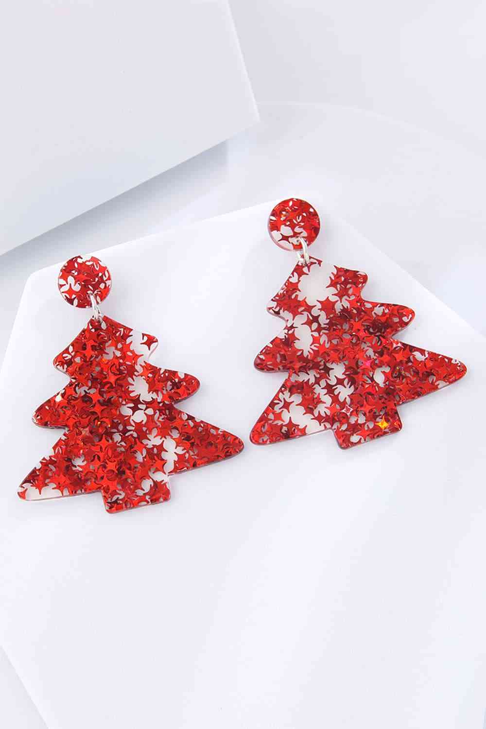 Christmas Tree Acrylic Earrings - Kawaii Stop - Acrylic Jewelry, Christmas, Christmas Spirit, Christmas Tree Earrings, Earrings, Fashionable, Festive Accessories, Festive Fashion, Festive Jewelry, Holiday Fashion, Holiday Glam, Holiday Wardrobe, Party Accessories, Seasonal Style, Ship From Overseas, Sparkling Jewelry, Stylish Earrings, Trendy Accessories, Unique Design, Winter Accessories, Y.Q@Jew