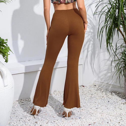 Exposed Seam High Waist Bootcut Pants - Kawaii Stop - Bootcut Pants, Classic and Stylish, Exposed Seams, High Waist, High-Quality Material, JR, Ship From Overseas, Structured Fit, Timeless Elegance, Wardrobe Essential