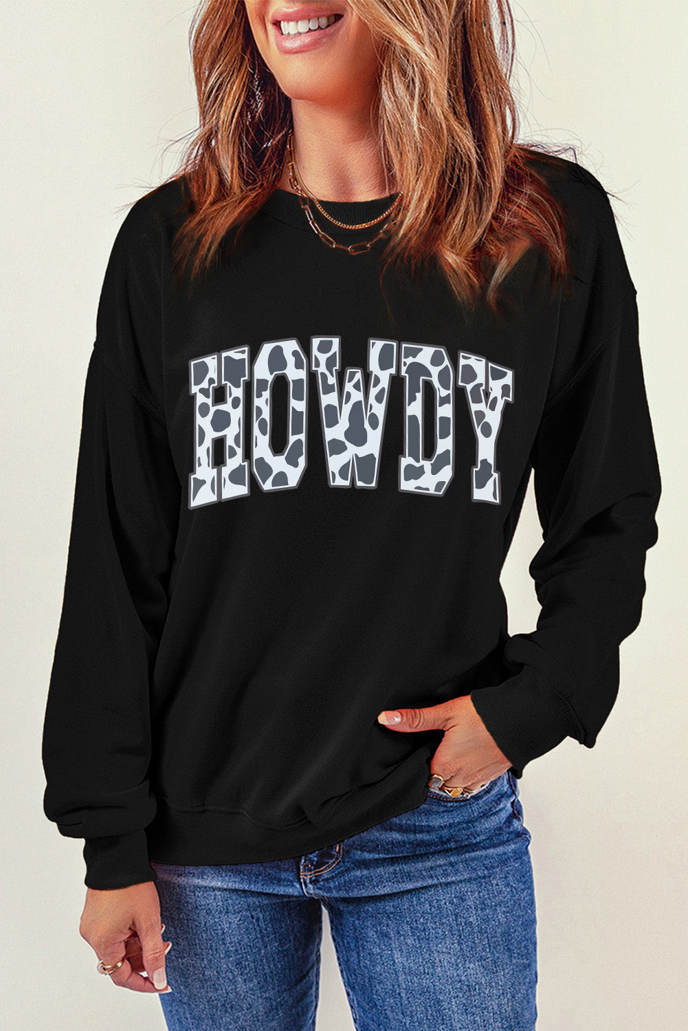 Round Neck Long Sleeve Howdy Graphic Sweatshirt - Kawaii Stop - Butterfly Lover, Casual Style, Durable Material, Enchanting Fashion, Fall Wardrobe, Graphic Sweatshirt, Hoodies, Long Sleeve, Machine Washable, Nature's Charm, Nature-Inspired Design, No Dry Cleaning, Opaque Fabric, Outdoor Beauty, Relaxed Fit, Round Neck, Ship From Overseas, Sweatshirts, SYNZ, Versatile, Whimsical Artwork, Women's Clothing, Women's Fashion