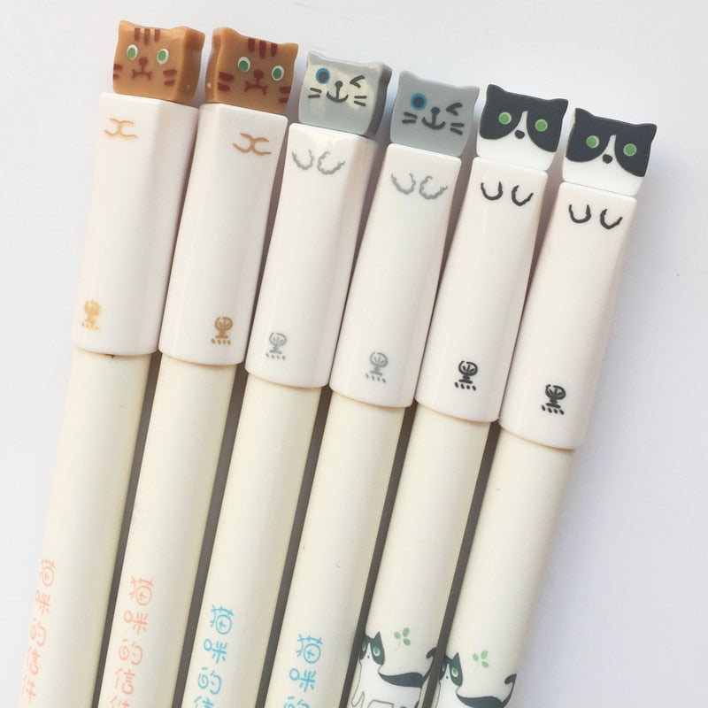 Kawaii Cat Gel Pen - Kawaii Stop - Cat, Cute, Gel Pen, Kawaii, Lovely, Office, Pen, Pens &amp; Pencils, Rollerball, School, Stationary &amp; More, Stationery, Student, Supply