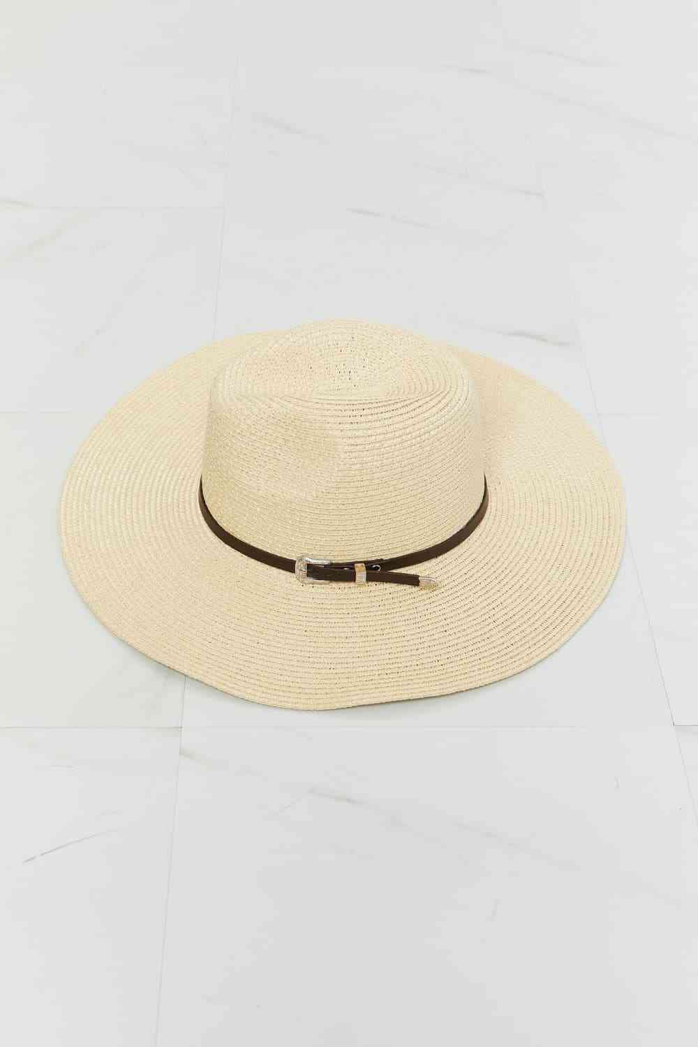Boho Summer Straw Fedora Hat - Kawaii Stop - Adjustable Straps, Belt Buckle Detailing, Chic and Sophisticated, Comfortable Fit, Fame Accessories, High-Quality Material, Lightweight, Ship from USA, Straw Fedora Hat, Stylish Accessories, Sun-Ready Style, Trendy, Wardrobe Essential