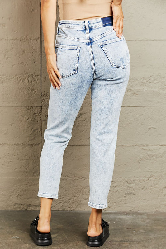 High Waisted Acid Wash Skinny Jeans - Kawaii Stop - Acid Wash Denim, BAYEAS, Casual Chic, Chic Look, Chic Style, Comfortable Jeans, Distressed Details, Edgy Fashion, Fashionable, Heels and Jeans, High Waisted Jeans, Jeans, Jeans for Women, Night Outfit, Ship from USA, Skinny Fit, Sneakers and Tee, Stretchy Denim, Trendy Jeans, Women's Clothing, Women's Fashion